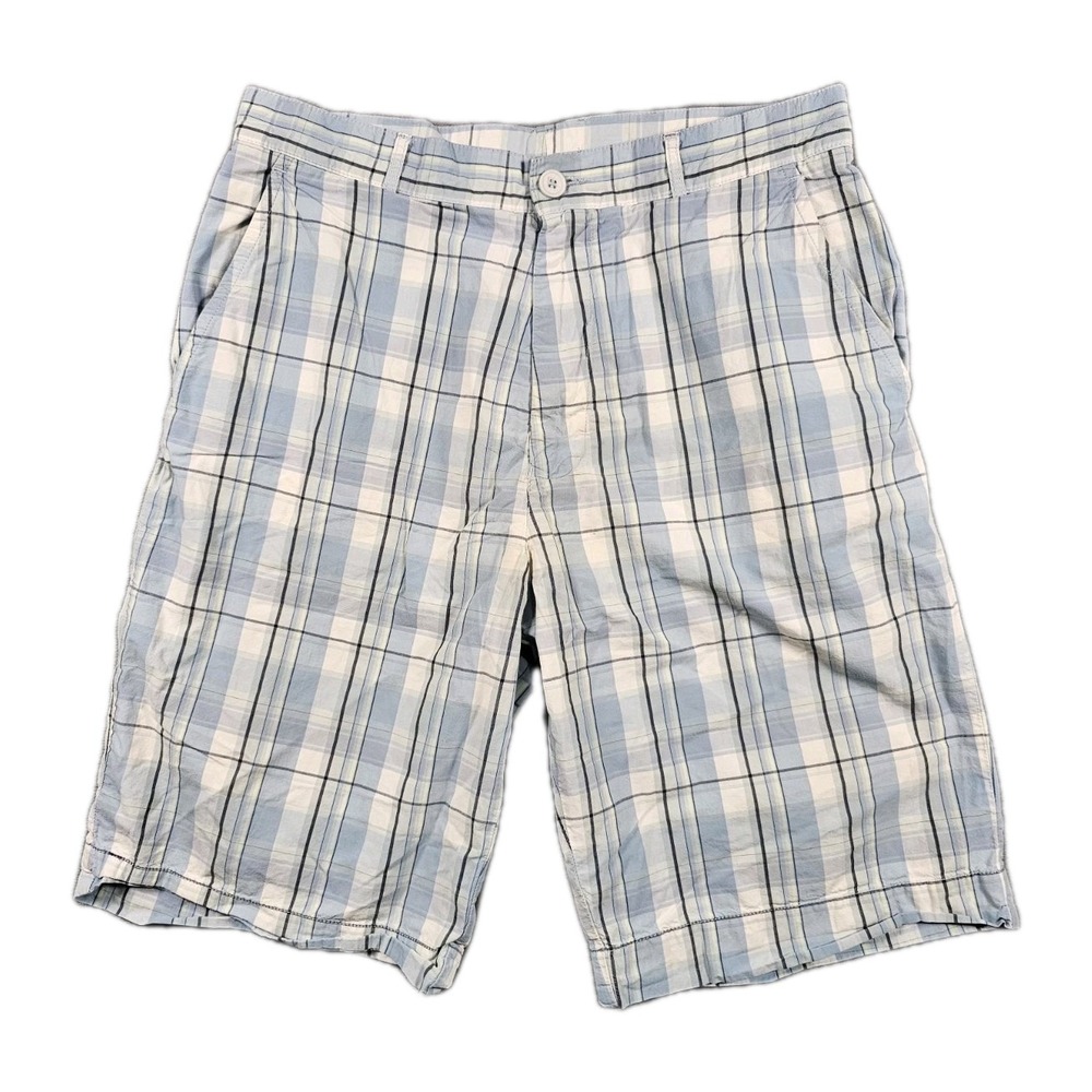 Lacoste Men's Plaid Shorts‎ 31x10 Blue White Cotton Casual Preppy